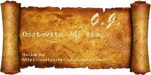 Osztovits Júlia névjegykártya