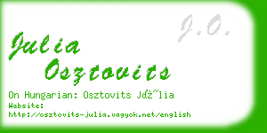 julia osztovits business card